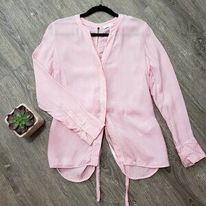 Sandro Paris Britany Open Back Blouse Pink Sz 1 S